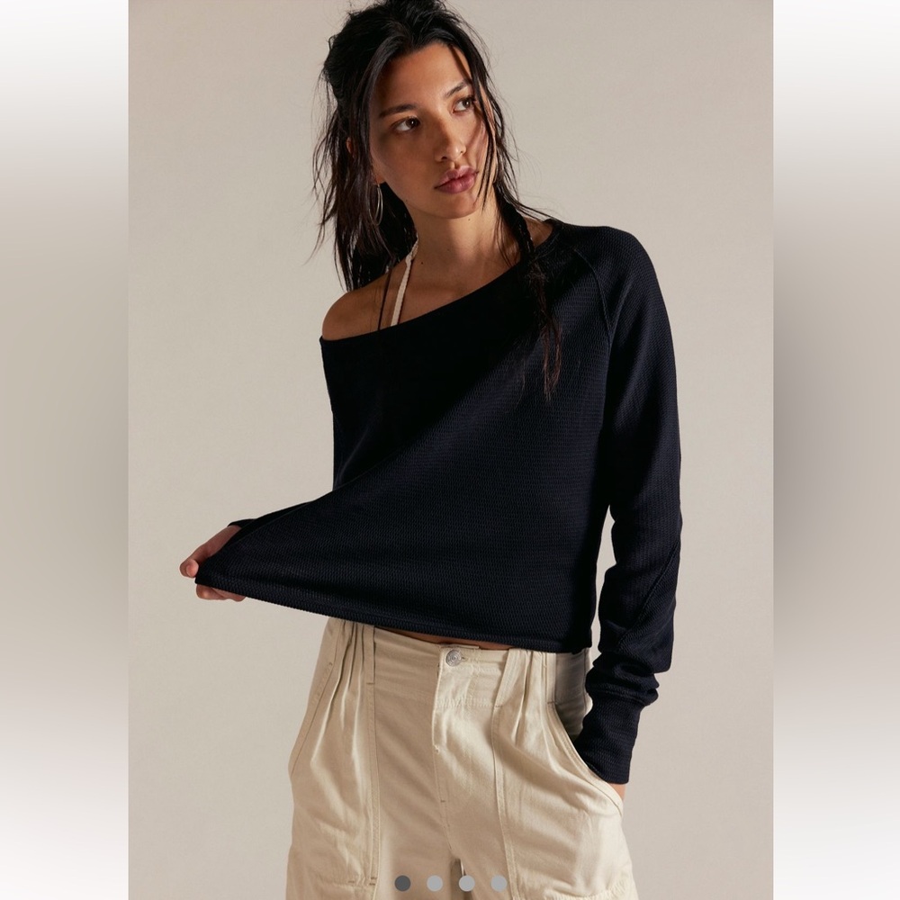 Free People Jess Long Sleeve-Black-S-NWT
